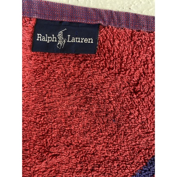 Vintage Ralph Lauren Red Blue Beach Towel - Picture 10 of 12